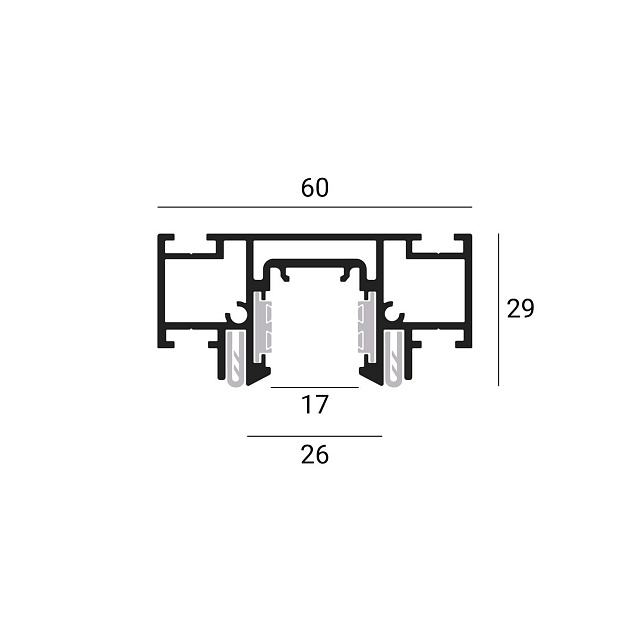 GRAFFIT Трек для натяжного потолка RS 2м черный Фото № 2