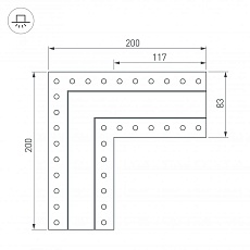 Коннектор L-образный Arlight SL-Linia32-Fantom 030097 1