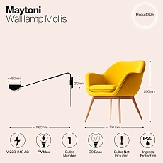 Бра Maytoni Mollis MOD126WL-01B1 5