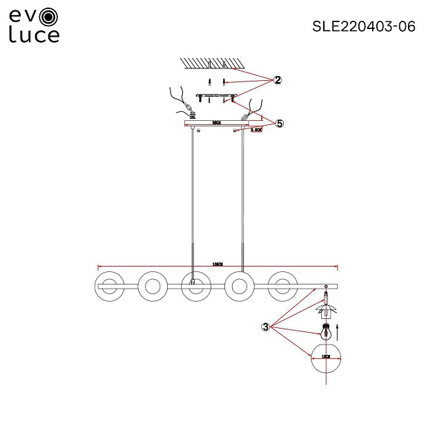 Подвесная люстра Evoluce FORLI SLE220403-06 изображение 2 Подвесная люстра Evoluce FORLI SLE220403-06 Фото № 2