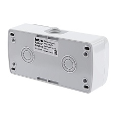 Блок розетка-выключатель ЭРА Intro Atlantic IP54 16/10A 250V с крышкой 5-701-03 Б0050947 2