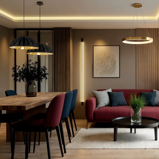 Подвесной светильник DENKIRS ORIGAMI DK6655-BK+SG изображение 3 Подвесной светильник DENKIRS ORIGAMI DK6655-BK+SG Фото № 3