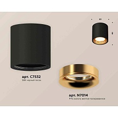 Комплект накладного светильника Ambrella light Techno Spot XS7532024 SBK/PYG черный песок/золото желтое полированное (C7532, N7014) 1