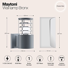 Настенный светильник Maytoni Outdoor O576WL-01GR 1