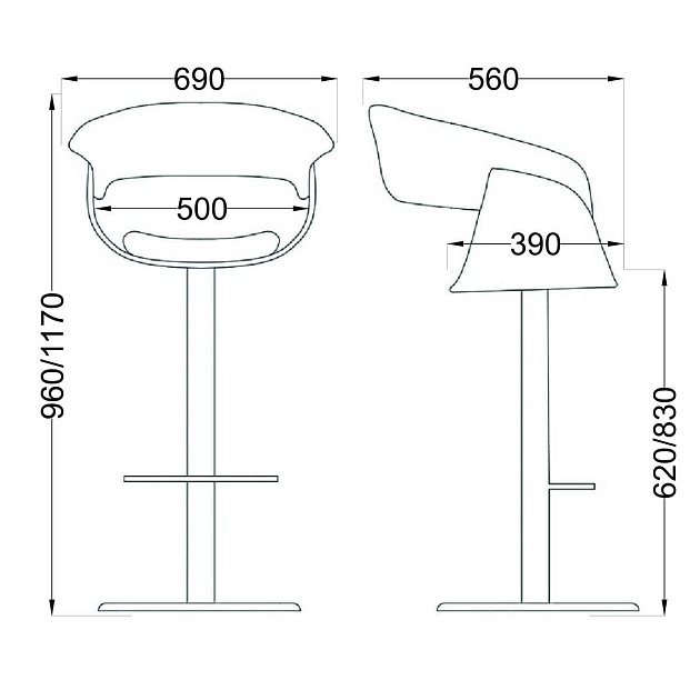 Барный стул AksHome Rossi черный, экокожа 61722 изображение 2 Барный стул AksHome Rossi черный, экокожа 61722 Фото № 2