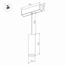 Трековый светодиодный светильник для магнитного шинопровода Arlight Mag-Spot-Hang-45-R50-7W Day4000 027008 2