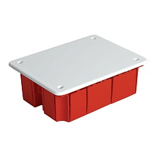 Коробка монтажная для сплошных стен, с крышкой, 120*92*45мм Stekker EBX30-01-1-20-120, красный 49005