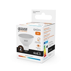 Лампа светодиодная Gauss GU5.3 9W 3000K матовая 13519 2
