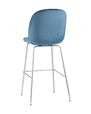 Барный стул Stool Group Турин со спинкой бархат маренго хромированные ножки 8329C VELVET BLUE CH/L 5