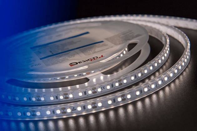 Светодиодная влагозащищенная лента DesignLed 9,6W/m 120LED/m 3528SMD нейтральный белый 5M 002369 изображение 1 Светодиодная влагозащищенная лента DesignLed 9,6W/m 120LED/m 3528SMD нейтральный белый 5M 002369 Фото № 1