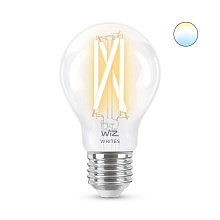 Лампа светодиодная филаментная диммируемая WiZ E27 7W 2700-6500K прозрачная Wi-Fi BLE 60WA60E27927-65CL1PF/6 929003017201 4