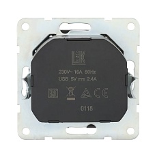 Розетка LK Studio с з/к + 2хUSB разъема, 2А (черный бархат) LK60 868008-1 2
