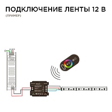 Контроллер RGB Apeyron с пультом 12/24V 04-03(288) 1