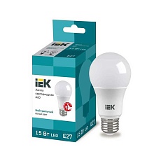 Лампа светодиодная IEK E27 15W 4000K матовая LLE-A60-15-230-40-E27