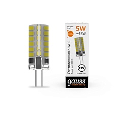 Лампа cветодиодная Gauss G4 5W 3000K прозрачная 18715 3