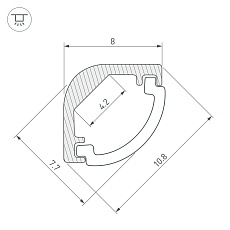 Профиль Arlight ARH-KANT-H8-2000 ANOD 036323 2