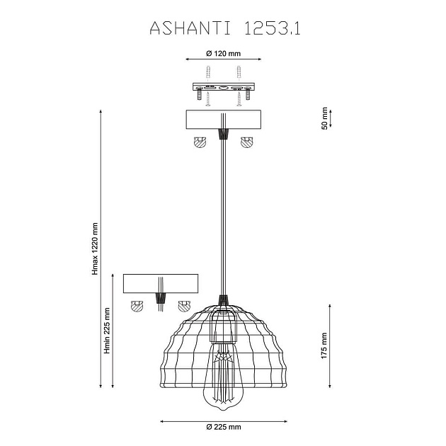 Подвесной светильник Lucia Tucci Ashanti 1253.1 фото 2