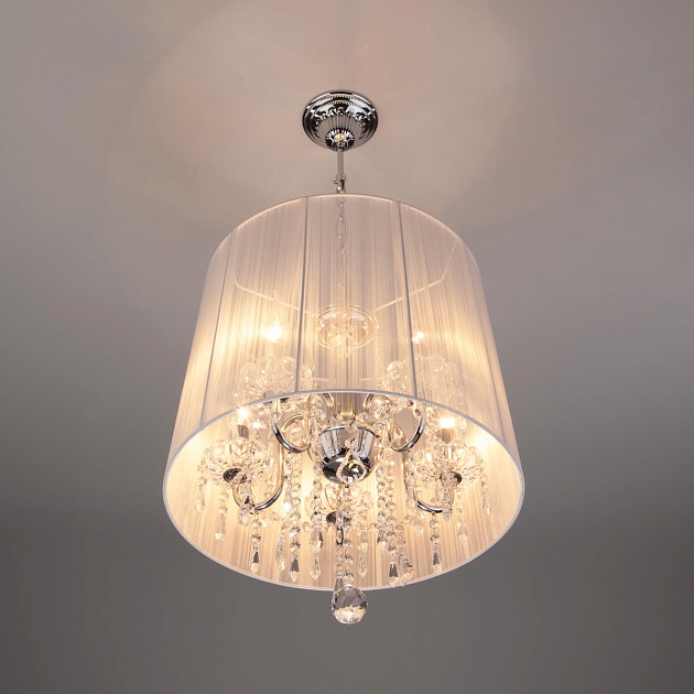 Подвесная люстра Eurosvet 2045/5 хром/белый Фото № 4