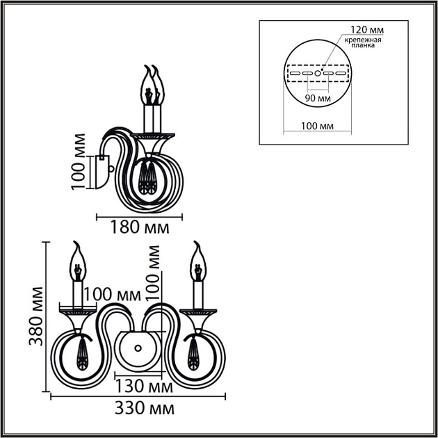 Бра Lumion Classi Laoka 8032/2W изображение 6 Бра Lumion Classi Laoka 8032/2W Фото № 6