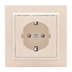 Розетка 1-мест. СП с/з 16А бежевый с защ. штор. Минск EKF ERR16-028-200