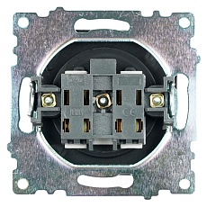 Розетка 2P Stekker Катрин со шторками черный GLS10-7109-05 39609 2