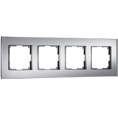 Рамка на 4 поста Werkel Senso серебряный стекло soft-touch W0043106 4690389200489