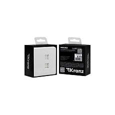 Розетка ROUND компьютерная двойная RJ45+RJ45 кат6 с/у перламутр KRANZ KR-78-0725-1 1
