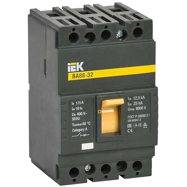 Выключатель автоматический ВА88-32 3Р 125А 25кА IEK SVA10-3-0125 Фото № 1