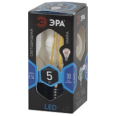 Лампа светодиодная филаментная ЭРА E14 5W 4000K прозрачная F-LED P45-5W-840-E14 Б0019007 1