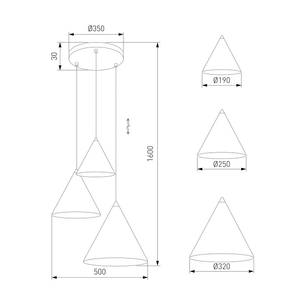 Подвесная люстра TK Lighting 16633 Cono изображение 2 Подвесная люстра TK Lighting 16633 Cono Фото № 2