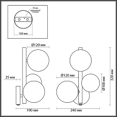 Бра Odeon Light Modern Tovi 4818/3W 4