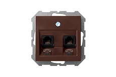Розетка 2хRJ11 Liregus Epsilon коричневый 28-1452 1
