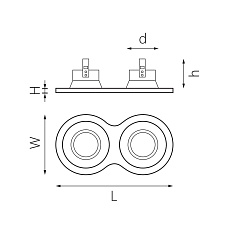 Комплект из светильников и рамки Lightstar Domino Round (214627+214607+214607) D6270707 1