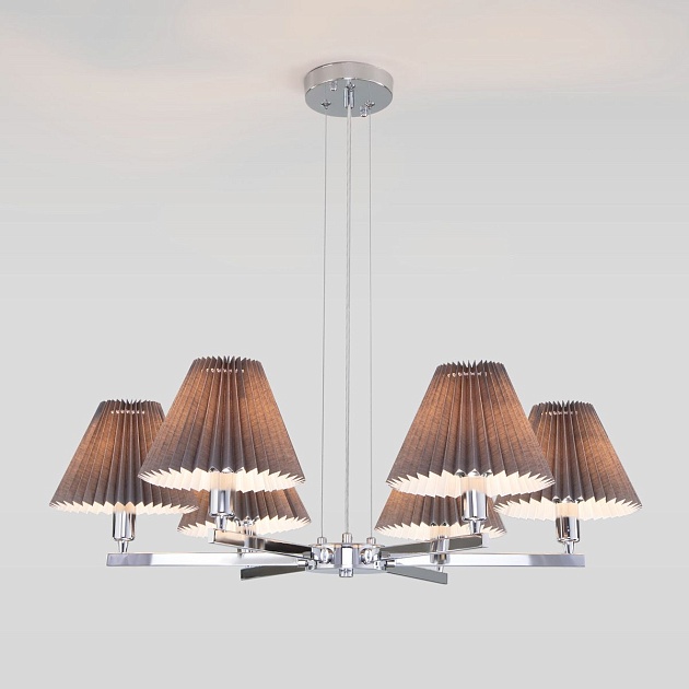 Подвесная люстра Eurosvet Peony 60136/6 хром/графит изображение 4 Подвесная люстра Eurosvet Peony 60136/6 хром/графит Фото № 4