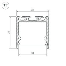 Профиль Arlight SL-LINE-3535-2000 ANOD 019306 1