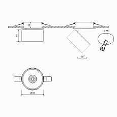 Встраиваемый светодиодный спот DesignLed GW-8001S-9-BL-WW 004892 1