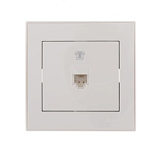Розетка телефонная евро Lezard Rain белая 703-0202-137