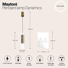 Подвесной светильник Maytoni Dynamics MOD326PL-01MG 2