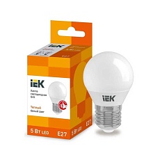 Лампа светодиодная IEK E27 5W 3000K матовая LLE-G45-5-230-30-E27