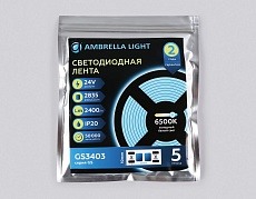 Светодиодная лента Ambrella Light 20W/m 240LED/m 2835SMD холодный белый 5M GS3403 3