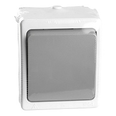 Выключатель одноклавишный Stekker Велена белый/серый PSW10-211-54 49731 3