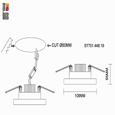 Встраиваемый светодиодный светильник ST Luce ST751.448.10 1