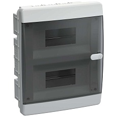 UNION Compact Корпус пластиковый ЩРВ-П-18 IP41 черная прозрачная дверь IEK UIC-KP12-V-18-41-K01