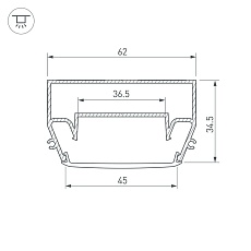 Профиль Arlight STRETCH-S-50-CEIL-CENTER-2000 040700 1