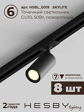 Встраиваемая однофазная трековая система Hesby Lighting Skylite №3 со светильниками HSBL_kompl_S003_VI3B3K 1