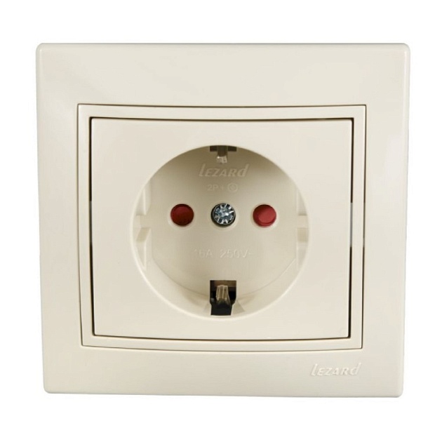 Розетка с защитой от детей Lezard Mira кремовая 701-0303-124B Фото № 1