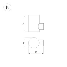 Уличный настенный светодиодный светильник Arlight KT-Ray-Wall-R46-3W Warm3000 034116 1