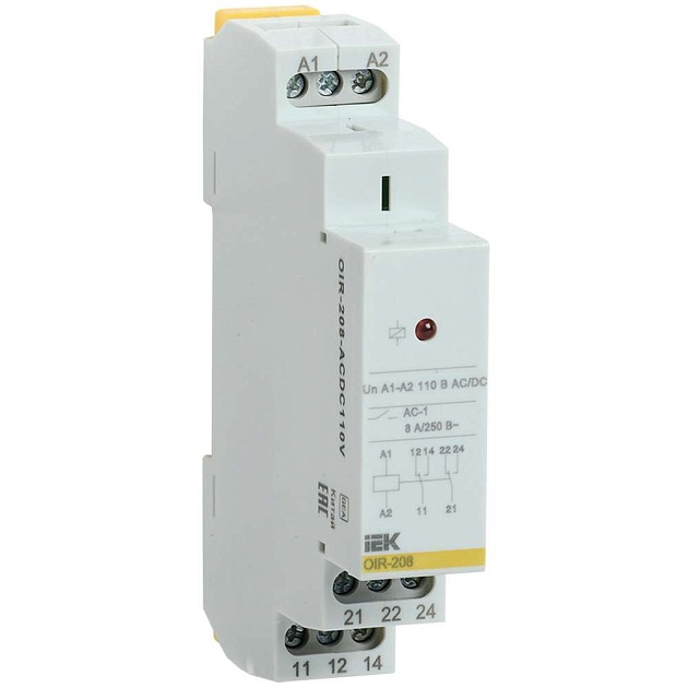 Реле промежуточное модульное OIR 2 контакта 8А 110В AC/DC IEK OIR-208-ACDC110V Фото № 1
