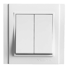 Выключатель двухклавишный Vesta-Electric Verona белый FVK020201BEL