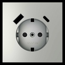Накладка для розетки с заземлением и защитными шторками с USB A+C S70 (сталь) Voltum VLS001005 1